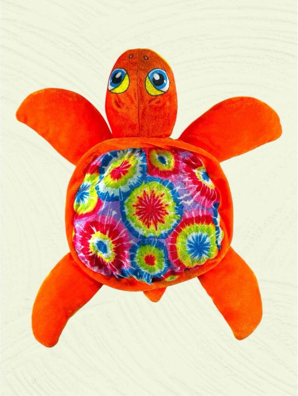SALE! Mini Sea Turtle Stuffed Animal Orange Pink Plush Toy 10" Length